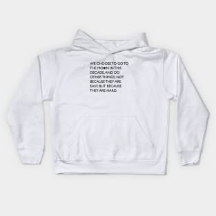 Moon Landing Speech - Black Kids Hoodie